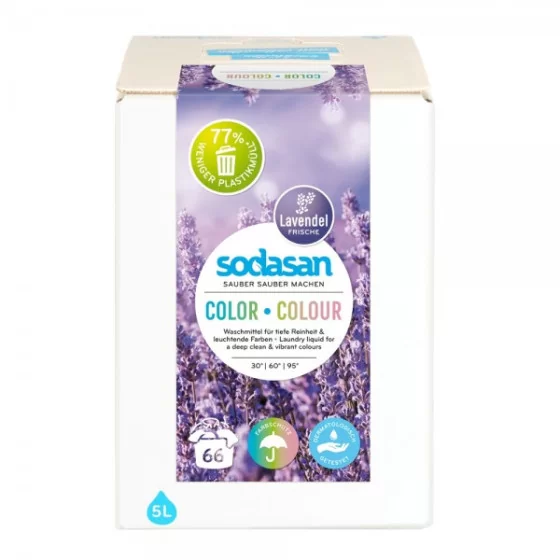 Detergent lichid de rufe colorate cu lavanda Sodasan 5 l