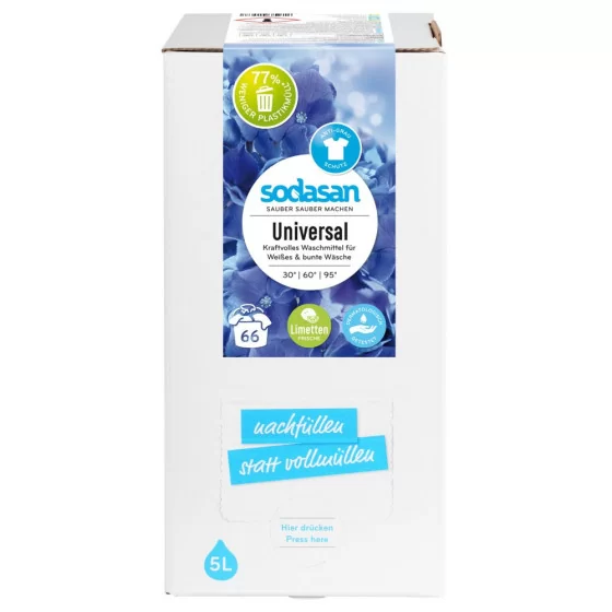 Detergent lichid de rufe universal cu lime Sodasan 5 l