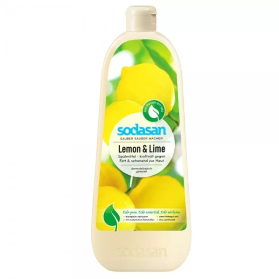 Detergent lichid de vase cu lamaie si lime Sodasan 1 l